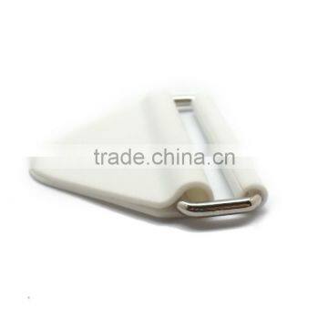 White Plastic Chafe With Rectangle Loop and Roller in 2" , Rectangle W/Roller Chafe, Plastic Chafe With Metal Loop photo-4