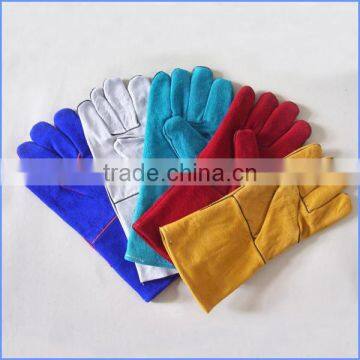 Different types of Colors Split Leather work welding gloves