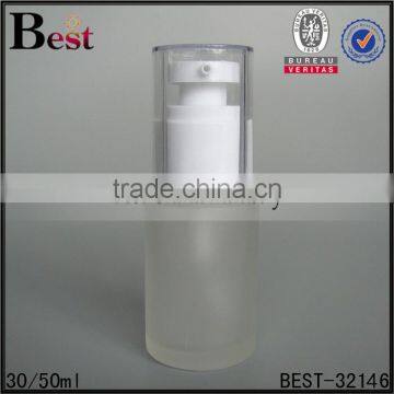 30 / 50ml high quality hot products frosted glass cosmetic bottle pp pump lotion bottle glass alibaba best sellers manufacture