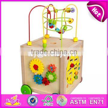 2017 New Design Multi-function 5 in 1 Kids Wooden Toy With Beads Maze W11B136 photo-2
