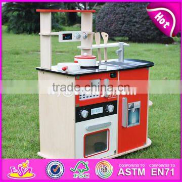 2017 New Design Red Kids Pretend Play Wooden Kitchen Toy W10C211 photo-6