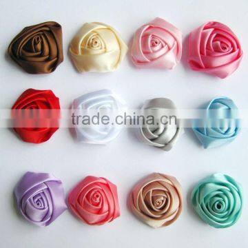Handmade Satin Rose Flower Headband for Kids Hair Accessories photo-2