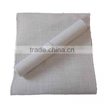 30cm*300cm White Color Burlap Runner Sewn Edge on Small Rolls photo-2