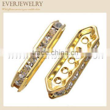 5 holes 8 rhinestones rhombus connector for jewelry