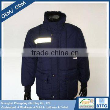Customized Freezer Room Wear Cotton-Padded Jacket with 50mm Width Reflective Tape