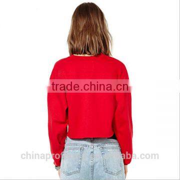 Long Sleeve Crop Tops Sweatshirts For Women Wholesale Cropped Sweatshirts With Printing Logo photo-2