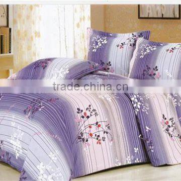 100%polyester digital printed lily design elegant diamond velvet bedding set