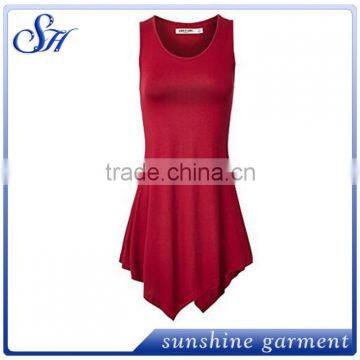 95%Rayon 5%Spandex Sleeveless Top Elegant Tunic Top for Sexy Women photo-3