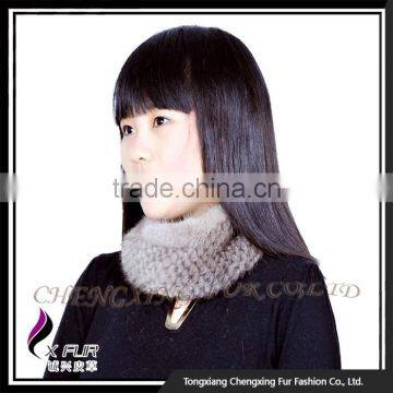 CX-E-29D Knitted Mink Fur Scarf And Snood Girls Fashion Hairband photo-2