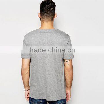 Mens Cut and Sew T-shirt Blank Grey Custom T-shirt photo-2