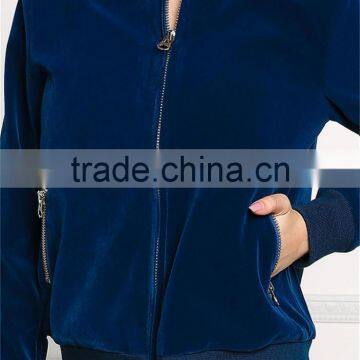 MGOO Never Out Of Fashion Crewneck Zipper Up Jackets Ladies Rib Cuff And Bottom Your Own Tags Bomber Jackets photo-4