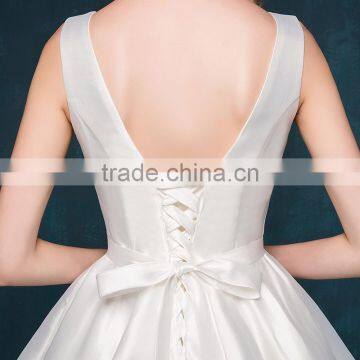 MGOO Custom Made Evening Dinner Dress Short White Satin Elegant Dress Latest Design Prom Layers Dress 2256 photo-6