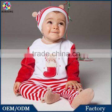 OEM 2015 Winter Christmas New Born Baby Clothes, Baby Onesie, Velvet Christmas Baby Romper