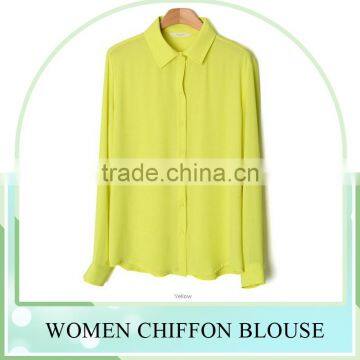 Factory Sale! Long Sleeve Chiffon Shirt Design for Women Blouse photo-6