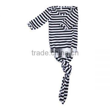 Spring black blank stripe sleep wear baby clothing night gowns baby rompers