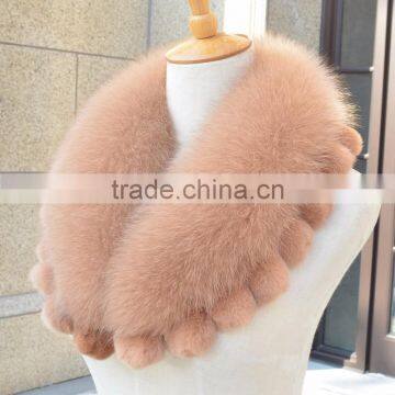 Myfur Baby Pink Real Fox Body Fur Made Fur Collar Custom Size Fur Trim