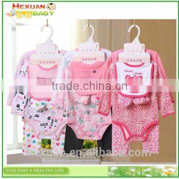 100% Cotton Autumn Europe 5pcs Rompers Suit Baby Clothing Sets photo-2