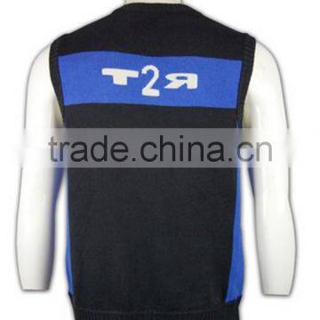 ISO9001/BSCI Manufature Black Mens Fitted Knitting Pattern Vest photo-3