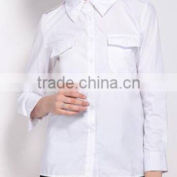 Casual button down office ladies white shirt formal shirt cutting