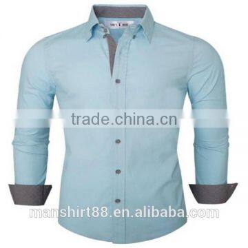 2016 New Wholesale Classic Slim Fit Plaid Custom Mens Casual Dress Shirts photo-3