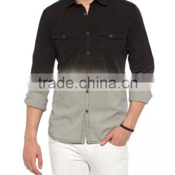 Indigo Skinny Long Sleeve Solid Buttonless Shirt