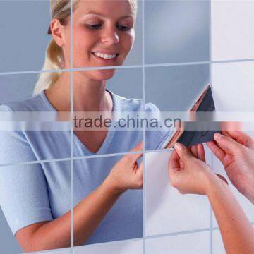 16pcs Reflective Mirrors Self-adhesive Square Decorative Tiles Mirror Wall Stickers Bath Room Mirror Decor photo-2