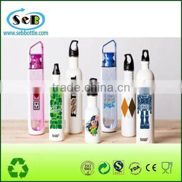 2015 New Style Single Wall Stainless Steel Sport Bottle , Drinking Water Bottle With Carabiner , Camping Bottle photo-2