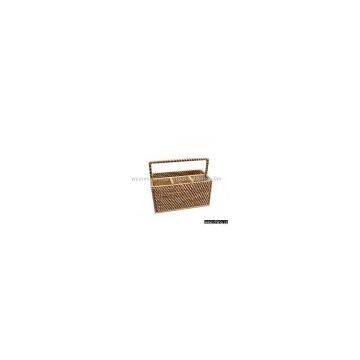 Essex Bamboo And Rattan Flatware Caddy