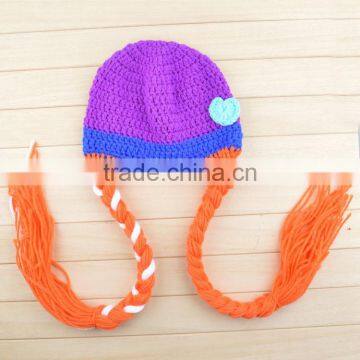 Newborn Baby Girls the Frozen Elsa Anna Hat w/ Hair Cap Braid Knitting