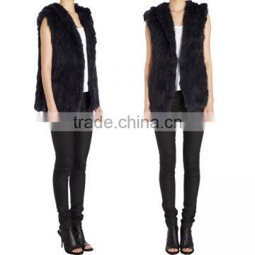YR253 Lots of Color Rabbit Fur Gilet/Fashion Women Fur Waistcoat Vest photo-2