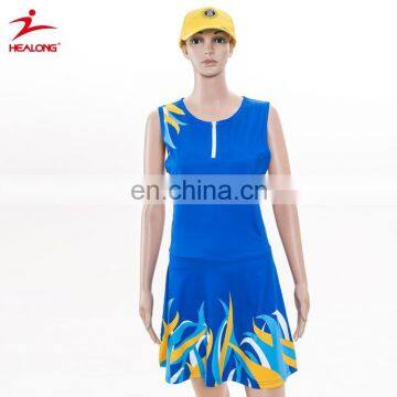 Custom sublimation netball apparel dress shirt bodysuit 100% polyester