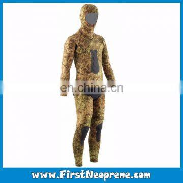 Double Thread Blind Stitching Neoprene Elasticity CR Spearfishing Wetsuits With Lining Smooth Skin