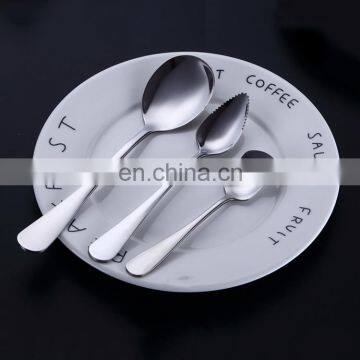 Wholesale ceramic tableware Drop Shipping Mirror Polishing Salad,Ice Cream Spoon,Stainless Steel Tableware