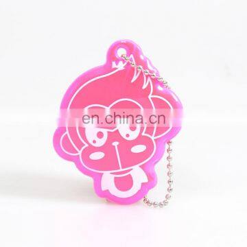 Wholesale Children's Toys Safty Use Funny Monkey Design Custom Pvc Reflective Keychain