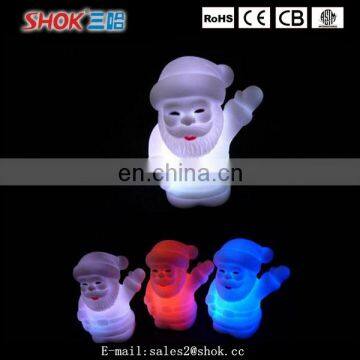 2016 hot selling small christmas decorations plastic led light santa claus