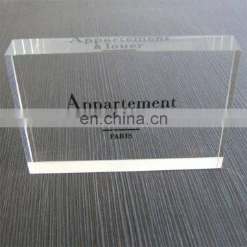 custom clear engraved acrylic logo block