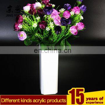 Square white pmma plexiglass flower stand acrylic flower stand