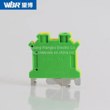 Yellow-green ground terminal USLKG10 Cable connector DIN rail terminal