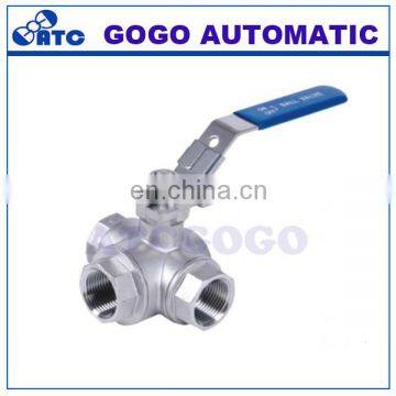 1/2" 3/4" 1" 1-1/4" 1-1/2" 2" BSP/NPT female thread stainless steel 3 way ball valves suppliers