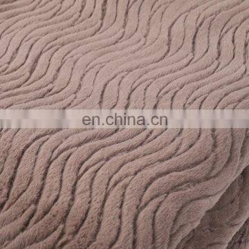 High Quality Custom Double Layer Embossed Gray Faux Rabbit Fur Throw Blanket For Winter photo-4