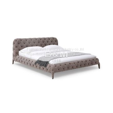 Technical Fabric Bed   Queen size Fabric Bed   mid century modern bed price   soft textile bed   fabric upholstered bed