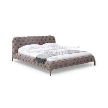 Technical Fabric Bed Queen Size Fabric Bed Mid Century Modern Bed Price Soft Textile Bed Fabric Upholstered Bed