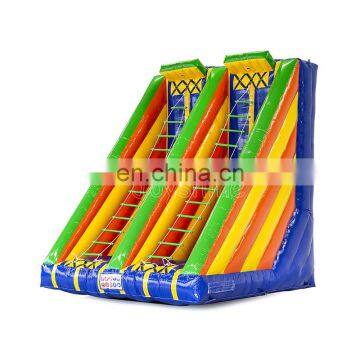 Double Lane Jacobs Ladder Wipeout Game Interactive Inflatable Twister Climbing Ladder For Sale