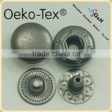 10mm 488# metal spring snap button with gun metal color