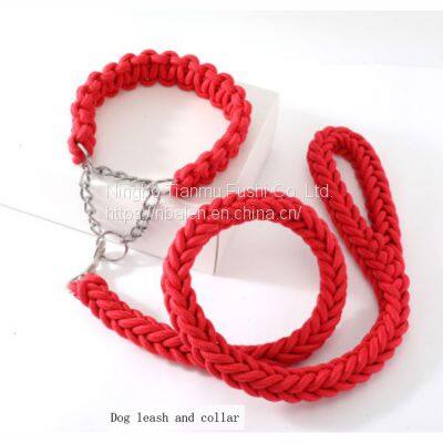 Best Selling Pet Product Belt for Dog Lead Wire Rope 130 cm Pet Ropes Weave Luxury Collar Rolled Rope for Dog Dog Leash Set photo-2
