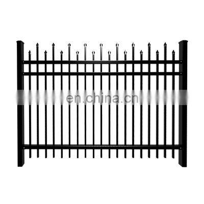 Easily assembled security 5' tubular gal faux wrought iron fence pvc coating steel fence panel prices