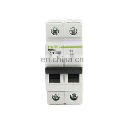 Hot sale new style scientifically refined professional design Matis MM50H-2P 1-63A 380V 50/60hz mcb miniature circuit breaker