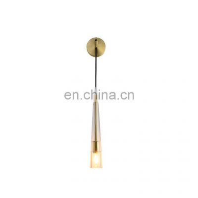 Light Luxury Transparent Glass Cover Wall Lamp Gold Metal Bedroom Decorative Wall Lamp