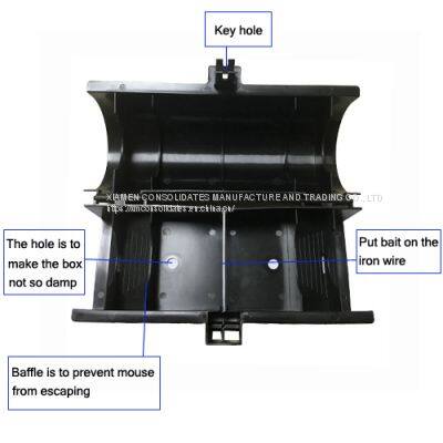 Plastic Mouse Locking Bait Station Rat Rodent Control Trap With Key With Holes photo-4