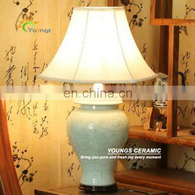 Antique chinese celadon porcelain ginger jar table lamps on sale